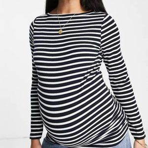 ASOS Boatneck Striped Maternity Shirt